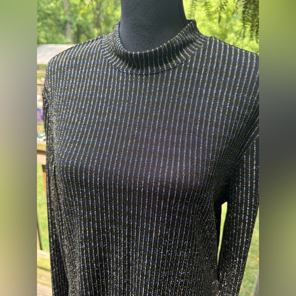 BOLD elements Metallic Striped Long Sleeve Dress - Picture 2 of 9